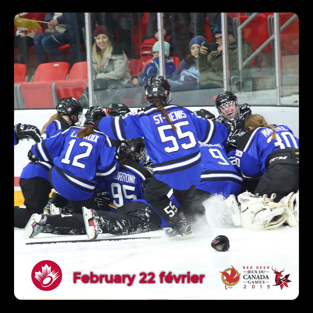 ringettecanada's tweet photo. Here’s today’s recap from the 2019 Canada Winter Games in Red Deer/Voici le résumé de ce qui s'est passé aujourd'hui aux Jeux d’hiver du Canada 2019 à Red Deer - Quebec claims first ever gold medal at the 2019 Canada Winter Games: https://t.co/KKDVXjGxgR
#CWG2019 #CGRingette https://t.co/plW1RrB3yk