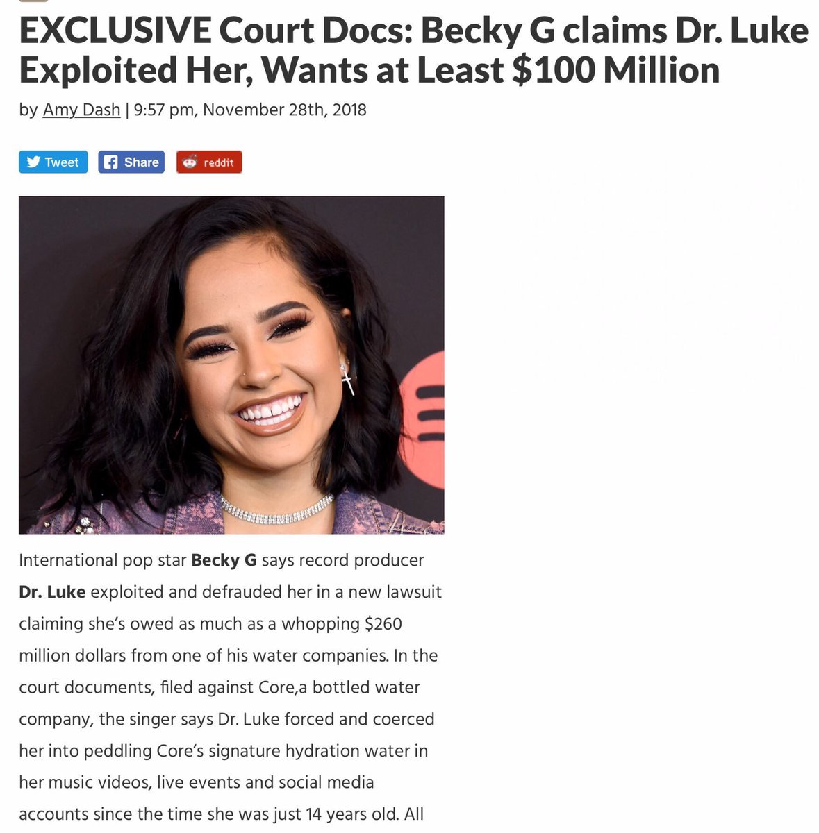 Becky G recently filed a massive lawsuit against CORE water, claiming Dr. * forced her into a deal, and feared he would ruin her career, just like K said he threatened her if she revealed how he abused her. The day she filed this, he leaked K & Gaga’s Private texts about Katy