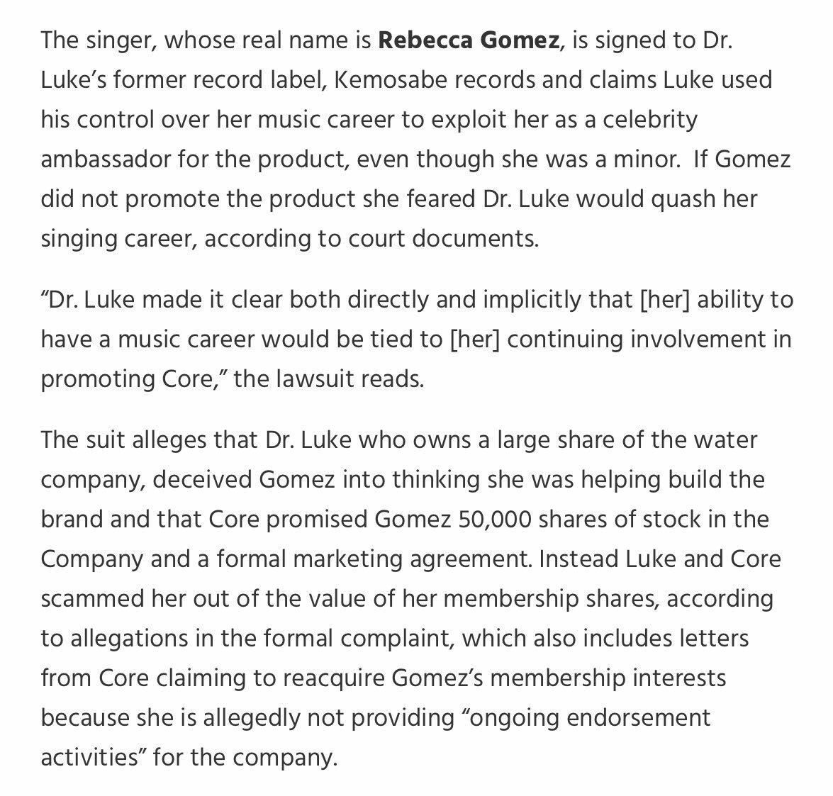 Becky G recently filed a massive lawsuit against CORE water, claiming Dr. * forced her into a deal, and feared he would ruin her career, just like K said he threatened her if she revealed how he abused her. The day she filed this, he leaked K & Gaga’s Private texts about Katy