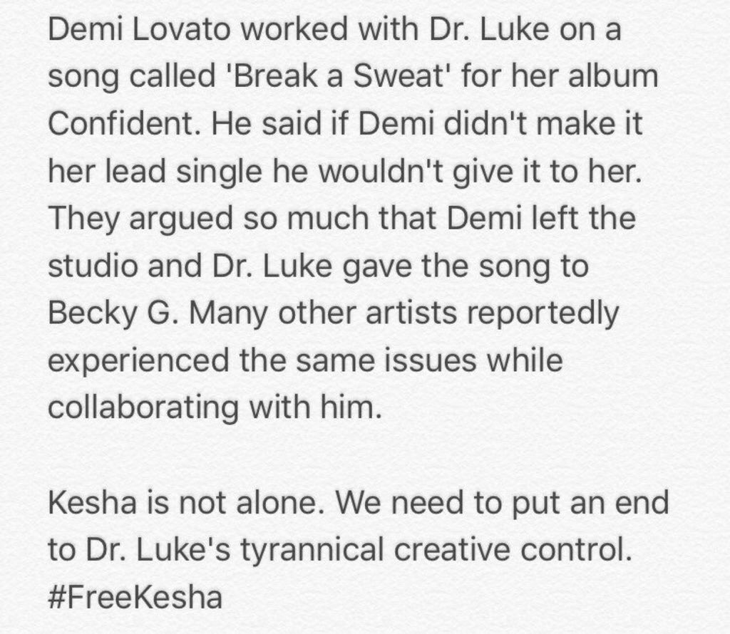 Demi Lovato: In early 2015, Demi announced that she was working with D*. ***e on Confident, but none of the songs on the final album featured him. A source shared this first note, alleging an unpleasant experience between them, which was later supported by an interview with Demi
