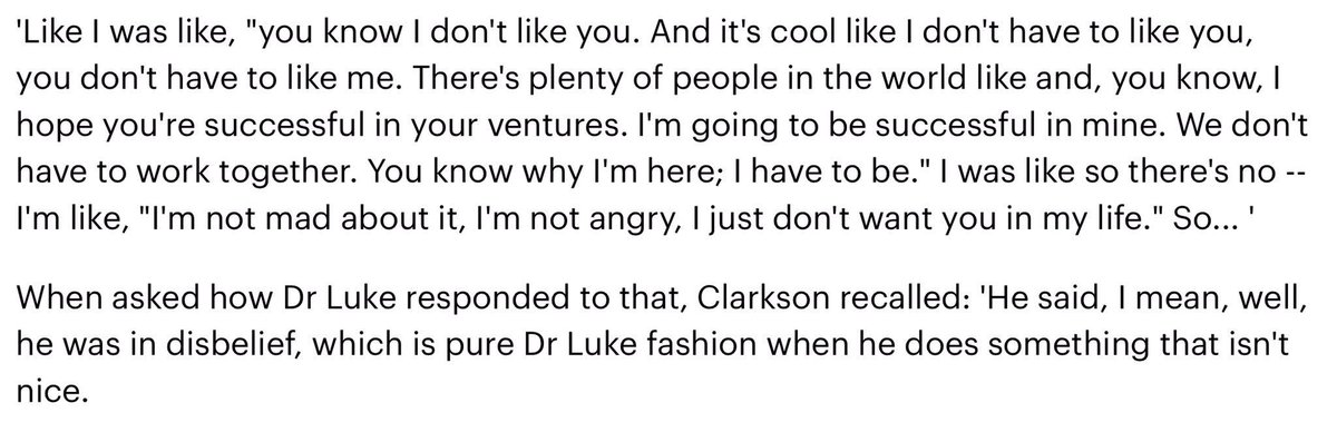 Kelly Clarkson expands on **. ****’s history of lying & his typical reaction of “disbelief” that we’ve even seen in this trial (e.g. “K was my friend, I never thought it would come to this”). She was also told that almost every woman at her label disliked working with him