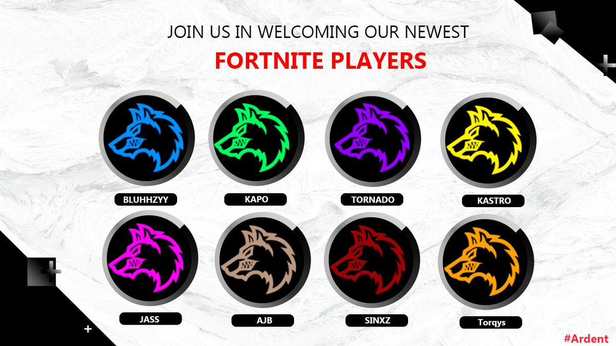 ArdentsGG's tweet photo. Join us in welcoming our Fortnite Players!
@bluhzzyy
@Sinxz__
@Tornado1k
@ArdentAJB
@99Jcastro
@YoJassify
@t0rqys
#Ardency https://t.co/xyIK5VsO0L