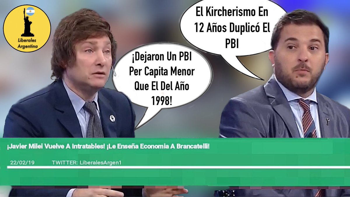 Liberales Argentina on Twitter: "VIDEO: ¡Javier Milei Vuelve A Intratables!  ¡Le Enseña Economía A Brancatelli! - 22/02/19 @JMilei #LaMileiSeñal LINK:  https://t.co/Z3GH0YxNe6… https://t.co/diZ43wIhfV"