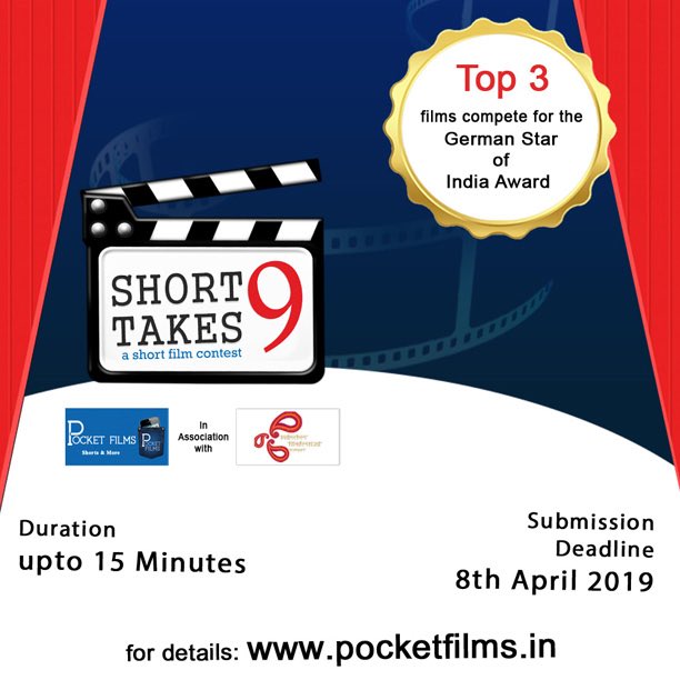 pocketfilmsin's tweet photo. Hello #filmmakers! Check out Season 9 of ‘Short Takes’ #shortfilm contest for some cool prizes and even better opportunities for international acclaim. Click here for details: https://t.co/VmWY4JP5fe  (open link from PC/Laptop)        #pocketfilms #indianfilmfestivalstuttgart https://t.co/rtpbYqN6ev