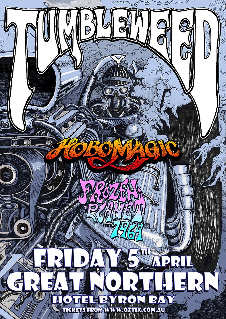 Tumbleweed_Gong's tweet photo. what's happening? @Tumbleweed_Gong at the Great Northern Hotel - Byron Bay April 5th with gusts #HoboMagic + @frozenplanet69 is a happening Tix now from @oztix https://t.co/mzMMcZYknK