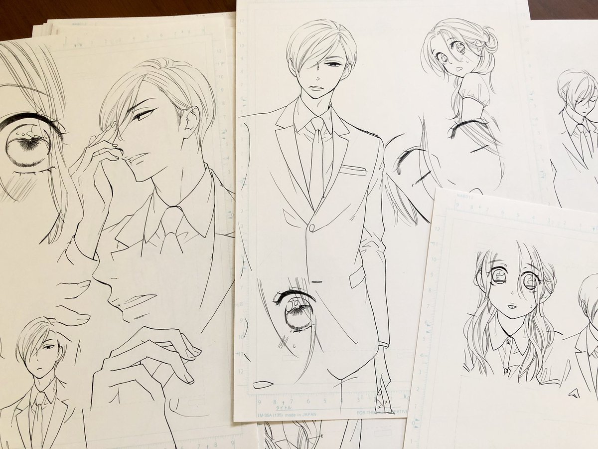 これ描いた時ペン入れはつけペン✒️だったなーって探したら線画ありました。 