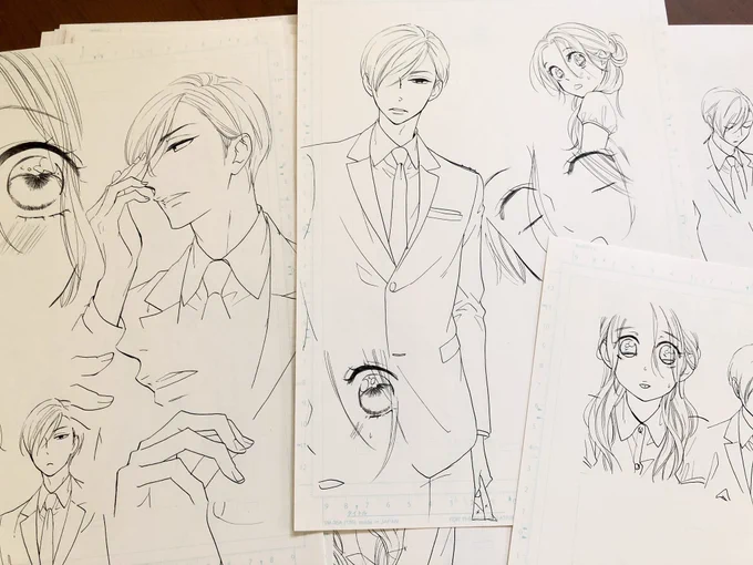これ描いた時ペン入れはつけペン✒️だったなーって探したら線画ありました。 