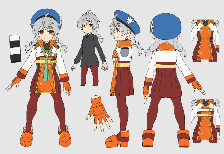 女性版宗谷さん宗谷ちゃん 三面図 なんかん ほー助のイラスト