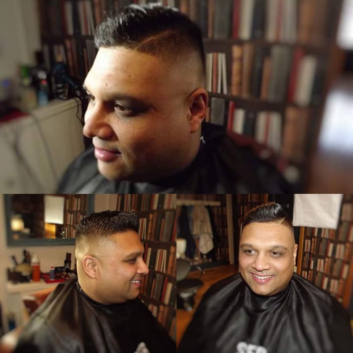 Theopetro's tweet photo. Skin fade with hard part #barbernv #modernbarbermagazine #ninjascissors https://t.co/dVriCmzOV8