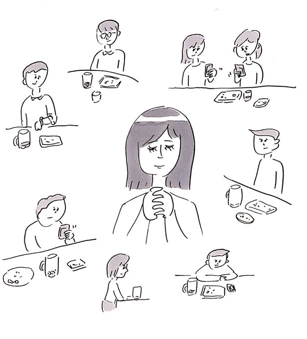 終盤に頼んだ焼きおにぎりが全然来ない人々に祈りを捧げる少女
#おほまんが 