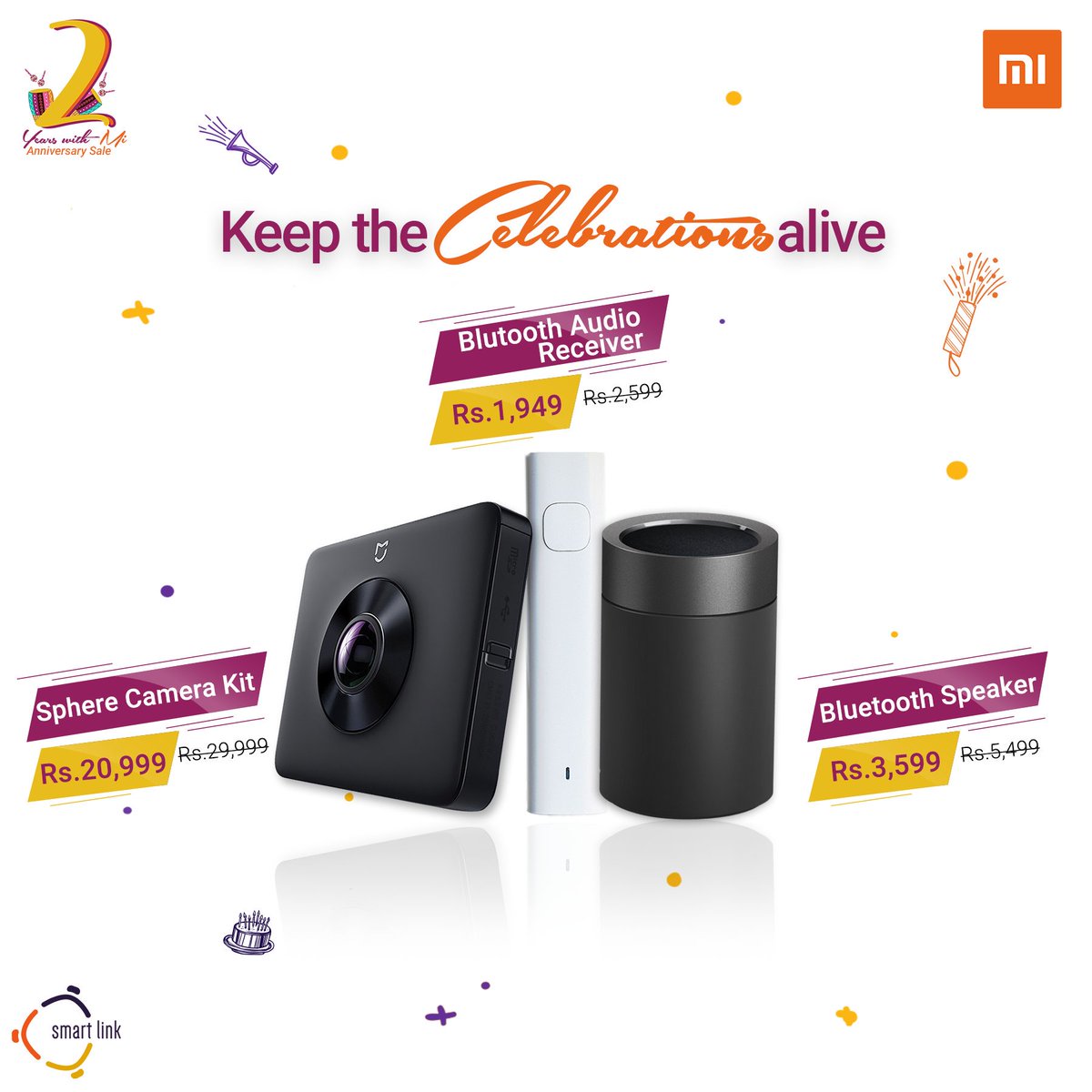 MistorePk's tweet photo. Keep celebrating as the sale continues with up to 50% off on Mi products.
Shop here: https://t.co/T0YuIwZANC
#2YearsWithMi #MiAnniversarySale https://t.co/8ZXtWEnmVD