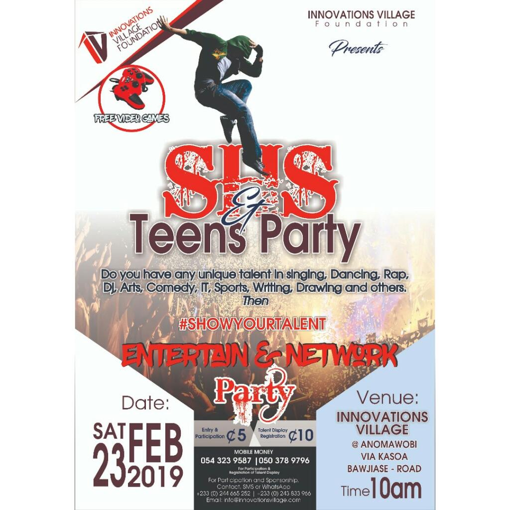 IVSC_GH's tweet photo. Streaming live today : #SHS and #Teens #Party at Innovations Village, Anomawobi- Kasoa https://t.co/UIUgrpHran