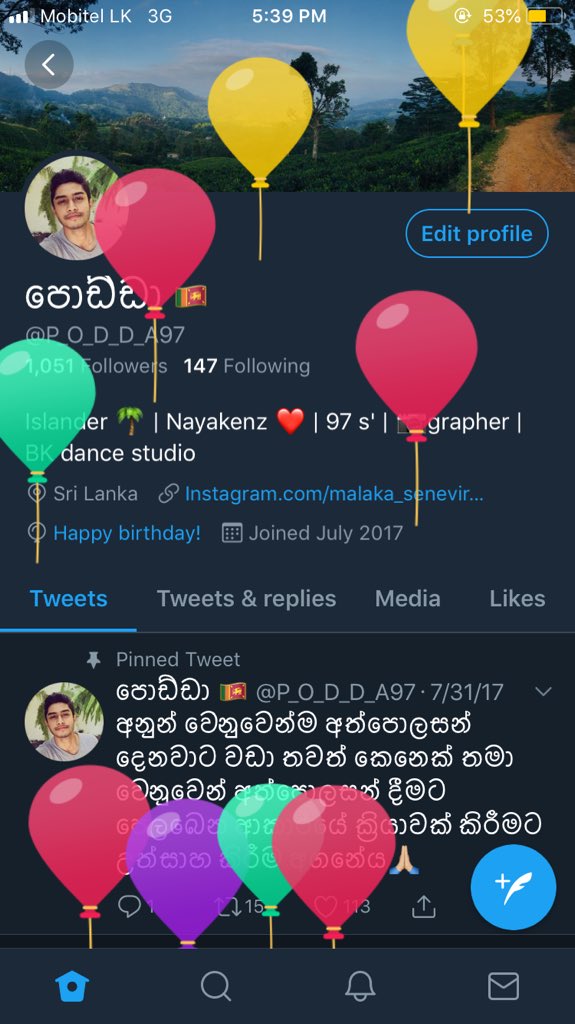 P_O_D_D_A97's tweet photo. Best things happen in best days.
උපන්දිනේට මට හම්බුන හොදම තෑග්ග well done boys 😍🌺🙈❤️ #SLbday & #SLvSA #LoveTwitter https://t.co/KUG6WOdCg6