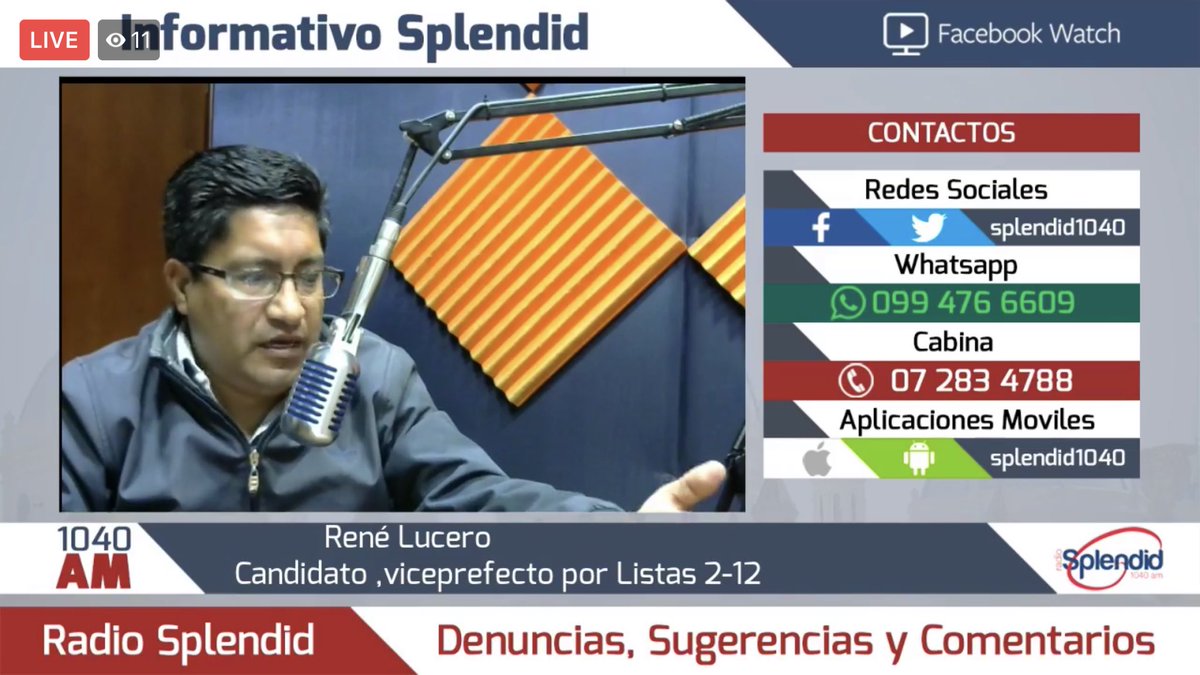 ultimamiradaec's tweet photo. .@astrolucero candidato a la viceprefectura por la lista 2 - 12 en los estudios de #Splendid1040 https://t.co/yq0N6sv7U9