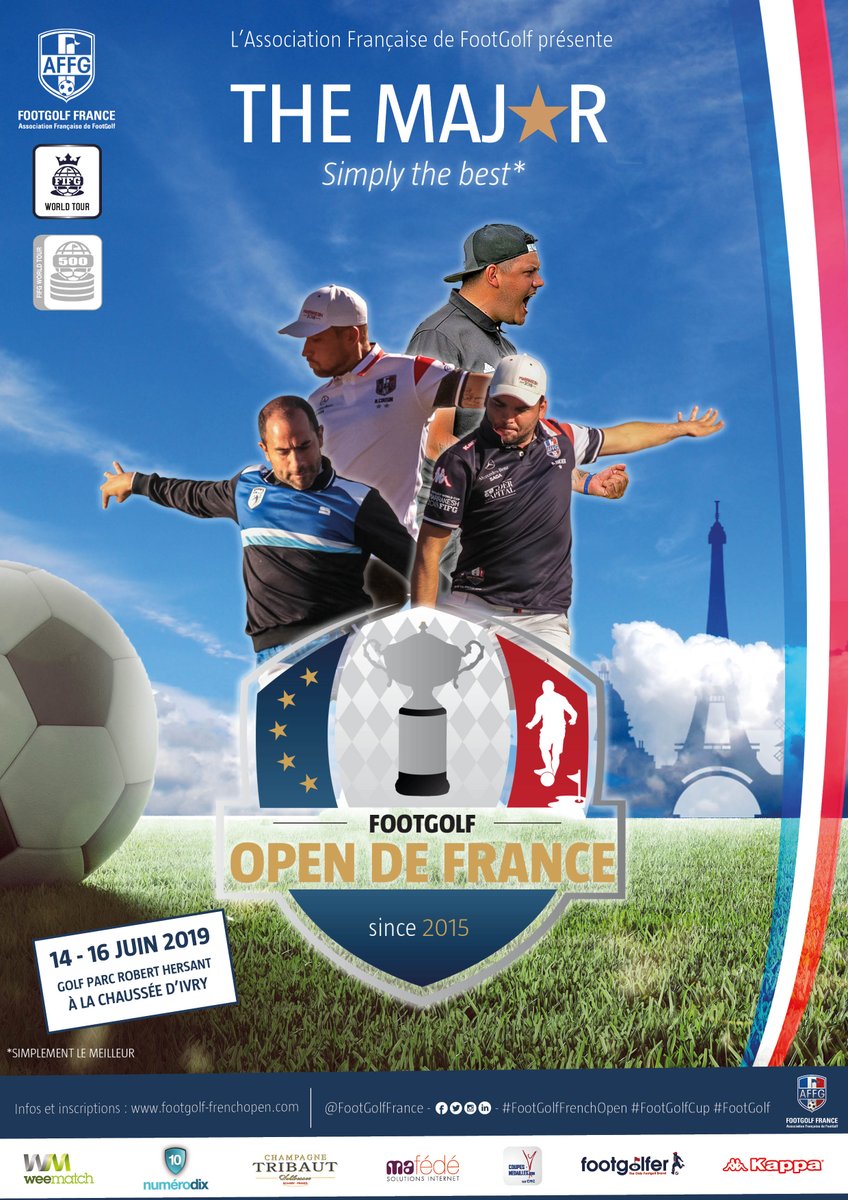#FootGolfFrenchOpen
Simply the Best !
Meet at <a href="/golfparchersant/">Golf Parc R. Hersant</a> from june 14th to 16th for the "MAJOR" 🇫🇷
>>> More info: footgolf-france.fr/actualite/open… …
#EspritFootGolf #SimplytheBest #TheMajor #FootGolf ⚽️⛳️