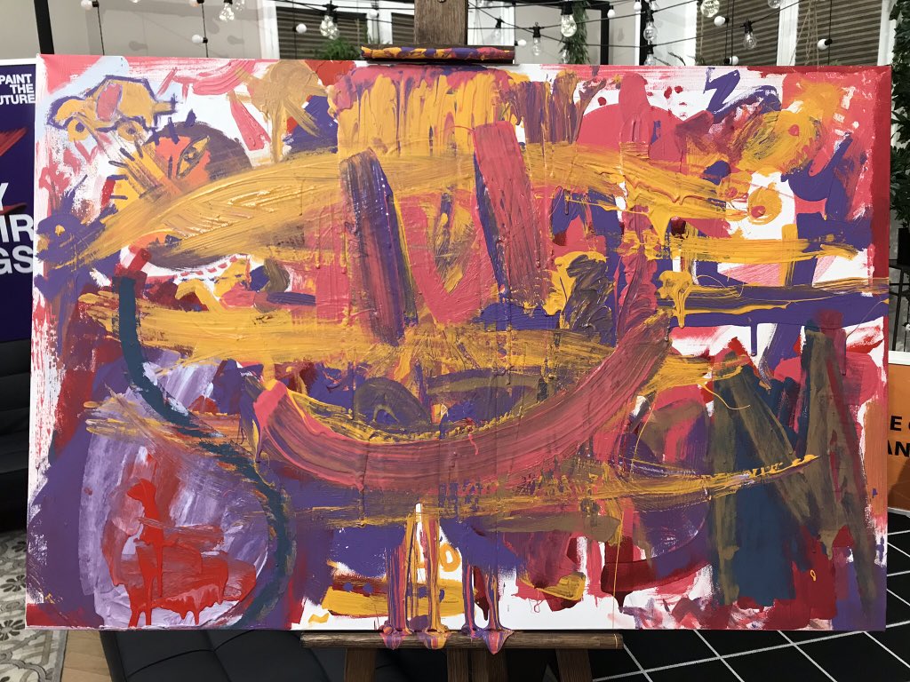AllyvanderBoon's tweet photo. @TechChill @AkzoNobel If you could #paint the #future what would it look like? We asked everyone at #techchill19 to make a contribution and behold... The Future! It looks amazing 🙌🏻 #cocreating #bettertogether #thankseveryone https://t.co/8IQggq6k3o