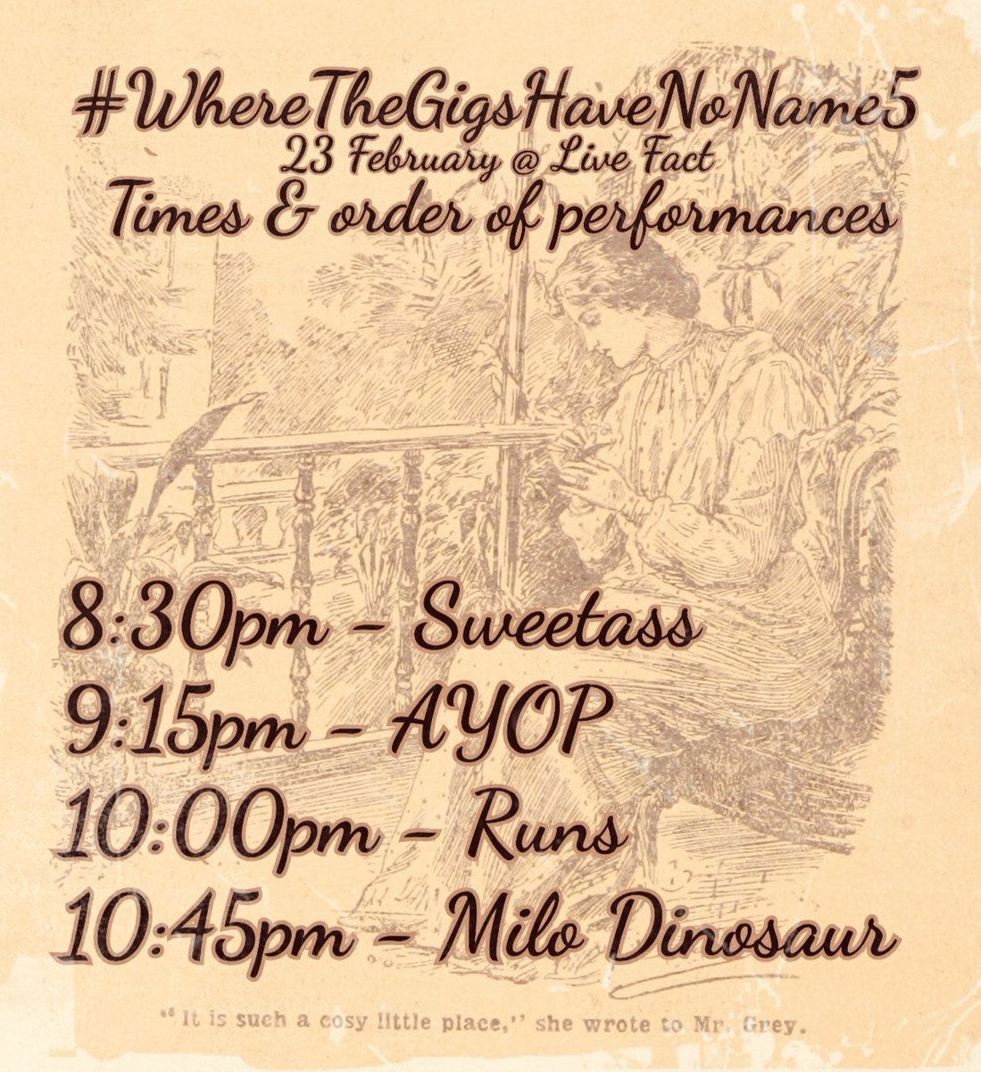 Jenn_Thompson's tweet image. Stop #3 #WhereTheGigsHaveNoName @livefactkl Now on stage @sweetasshc next up #AYOP