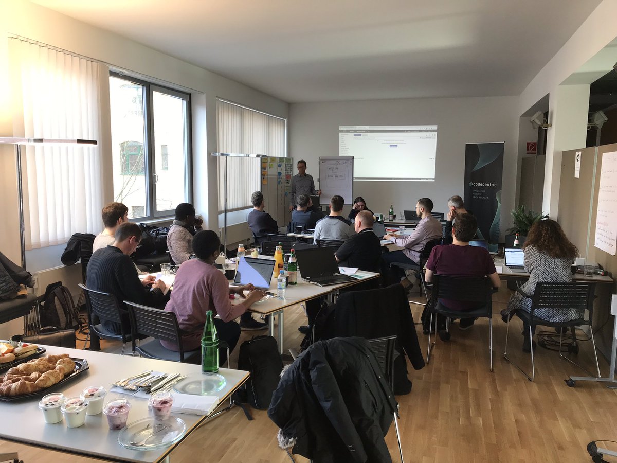 ejbyne's tweet photo. Delicious food and great workshop from @dtraub on how to create a highly available, self healing AWS environment at @codecentric #hamburgcodingbrunch https://t.co/enZPDvQsTr