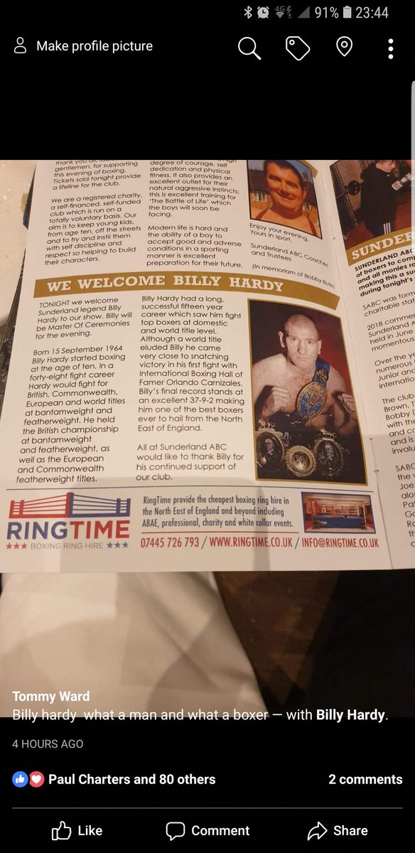 Sunderland boxing club thank you