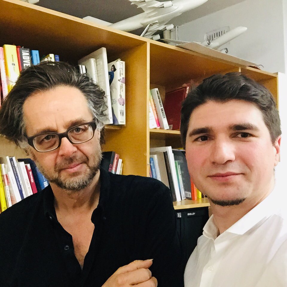 mironescu's tweet photo. Amazing meeting and talk with one of my role models, Michael Johnson at his wonderfull “home” @johnsonbanks Design it’s about making a better world and we resonate so well with this mission. 🤫PS: A new book is coming and it’s AWESOME! https://t.co/uWFZYrxLzL
