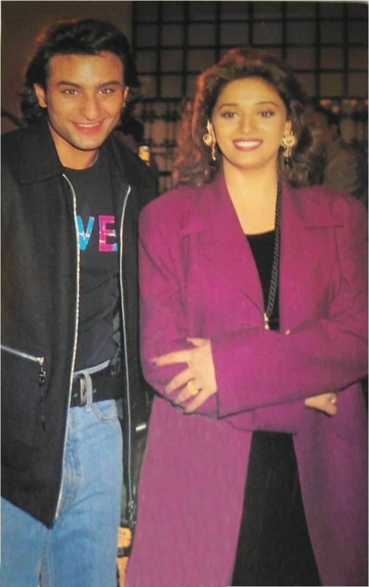 Movies N Memories On Twitter Saif Ali Khan And Madhuri Dixit In This Rare 90s Postcard Madhuridixit Saifalikhan Madhuridixit