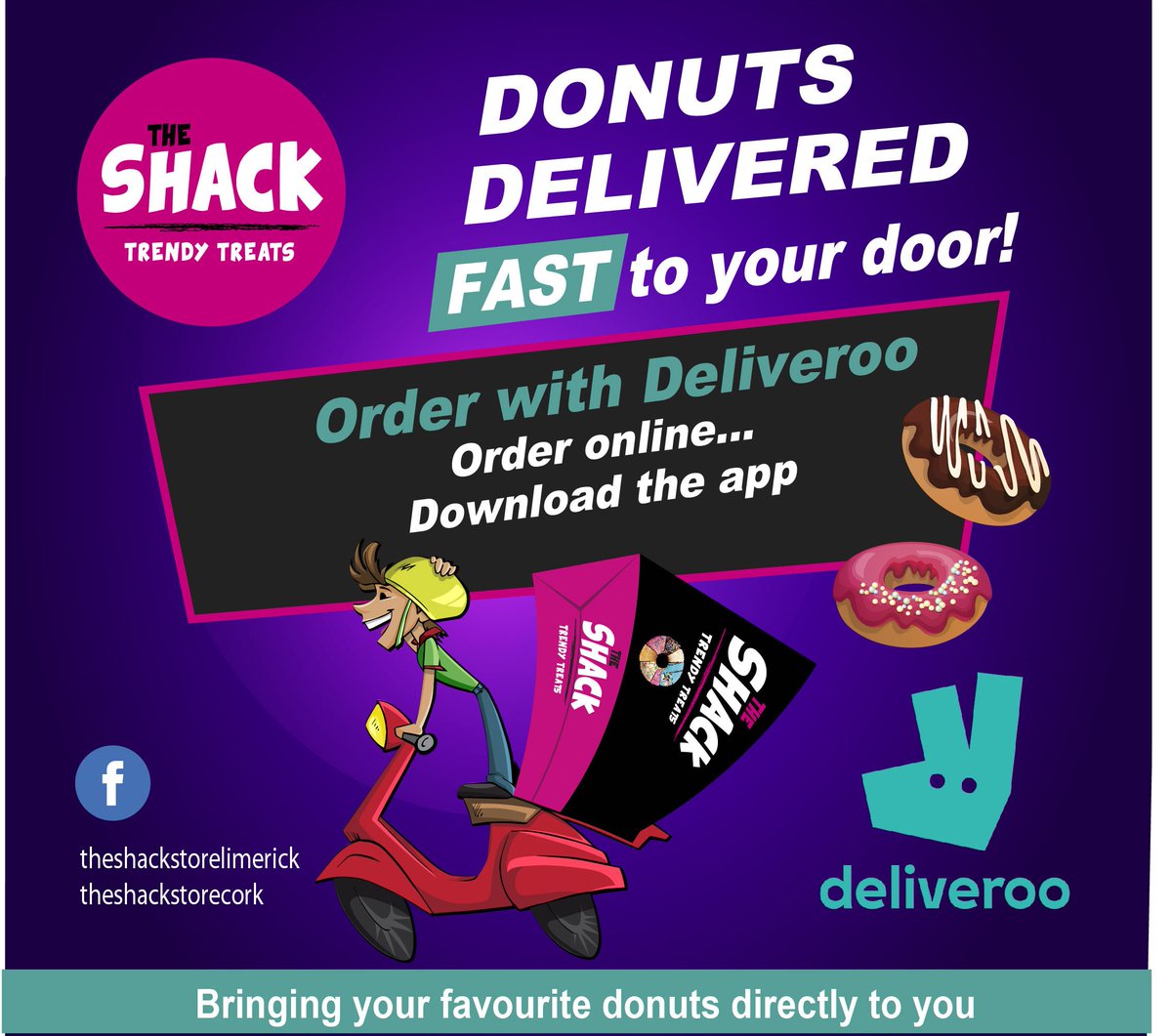 Craving some delicious donuts to help you through the day 🍩😍
YOU CAN NOW ORDER OUR DONUTS FROM DELIVEROO!! #theshackstorecork #theshackstorelimerick #DeliverooIE