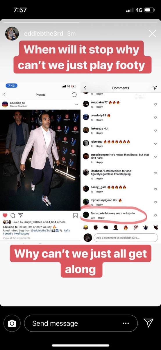 More disgraceful, cowardly, racist behaviour directed at one of our game’s finest people. There is simply no excuse for this garbage. Our indigenous players deserve so much better.