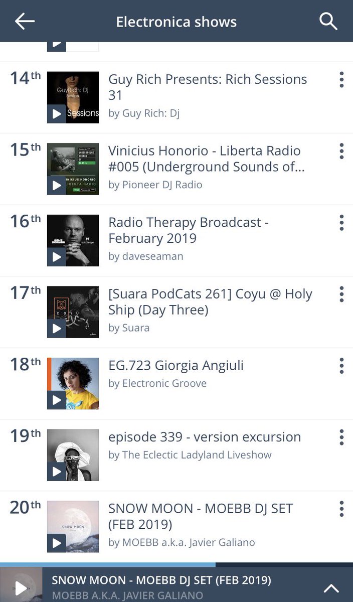 javier_galiano's tweet photo. 20th en el TOP100 de @mixcloud y subiendo!!
Has escuchado mi última sesión??
Te ofrezco un viaje fascinante, dale al play ▶️
https://t.co/maekRpSJ0W
#mbb #moebb #electronicmusic #djset #house #tech #minimal #mixcloud #top100 #dj https://t.co/8UjdT1sNed