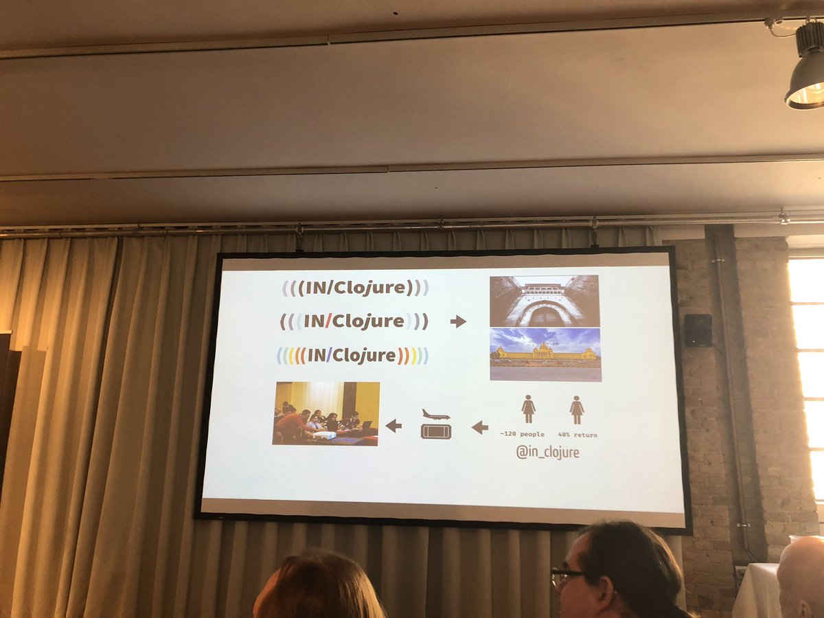nid90's tweet photo. @kitallis talking about @in_clojure at #clojuredconf :) https://t.co/4RZhjTw6km