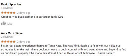 Congratulations to Tania at Parkheath West Hampstead who has been receiving great feedback from some very satisfied clients