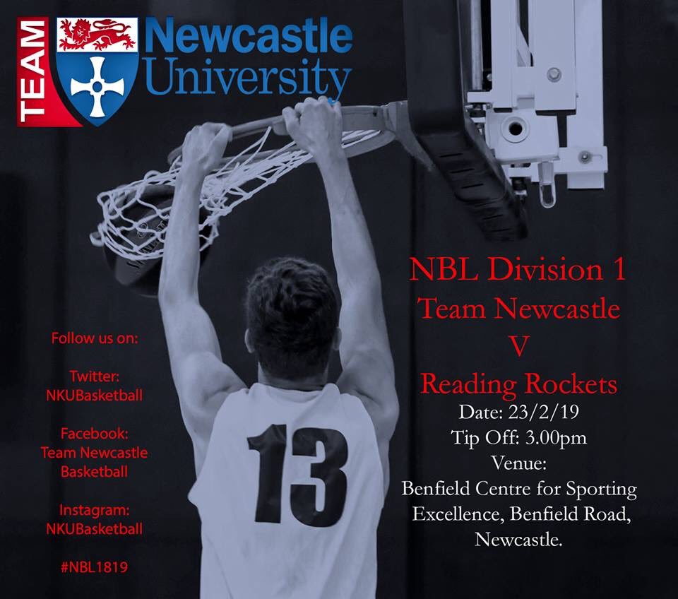 #GAMEDAY #NBL1819
Team Newcastle take on the Reading Rockets at Benfield Centre for Sporting Excellent!

Tip: 3pm

Free Entry