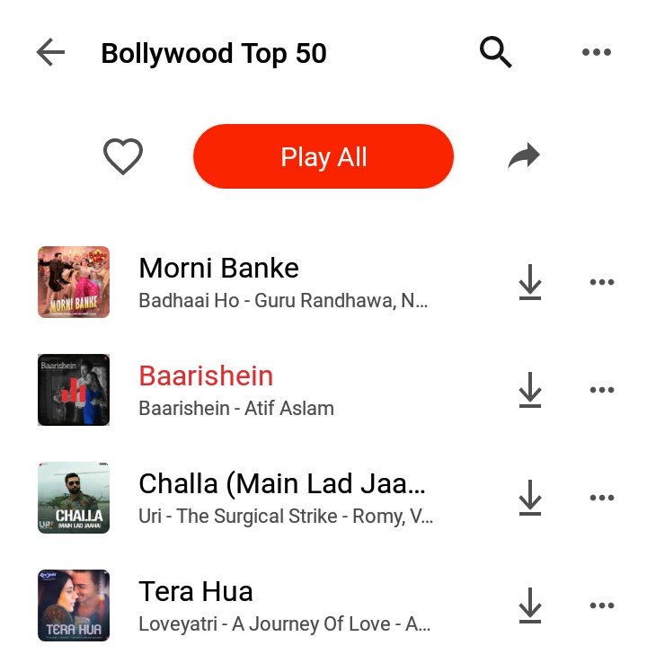 Rafaazzzzzz's tweet photo. #Baarishein by @itsaadee and @ArkoPravo19 enters Bollywood top 50 songs in @gaana 🔥

@TSeries #Atifaslam https://t.co/gLelpNgT2T