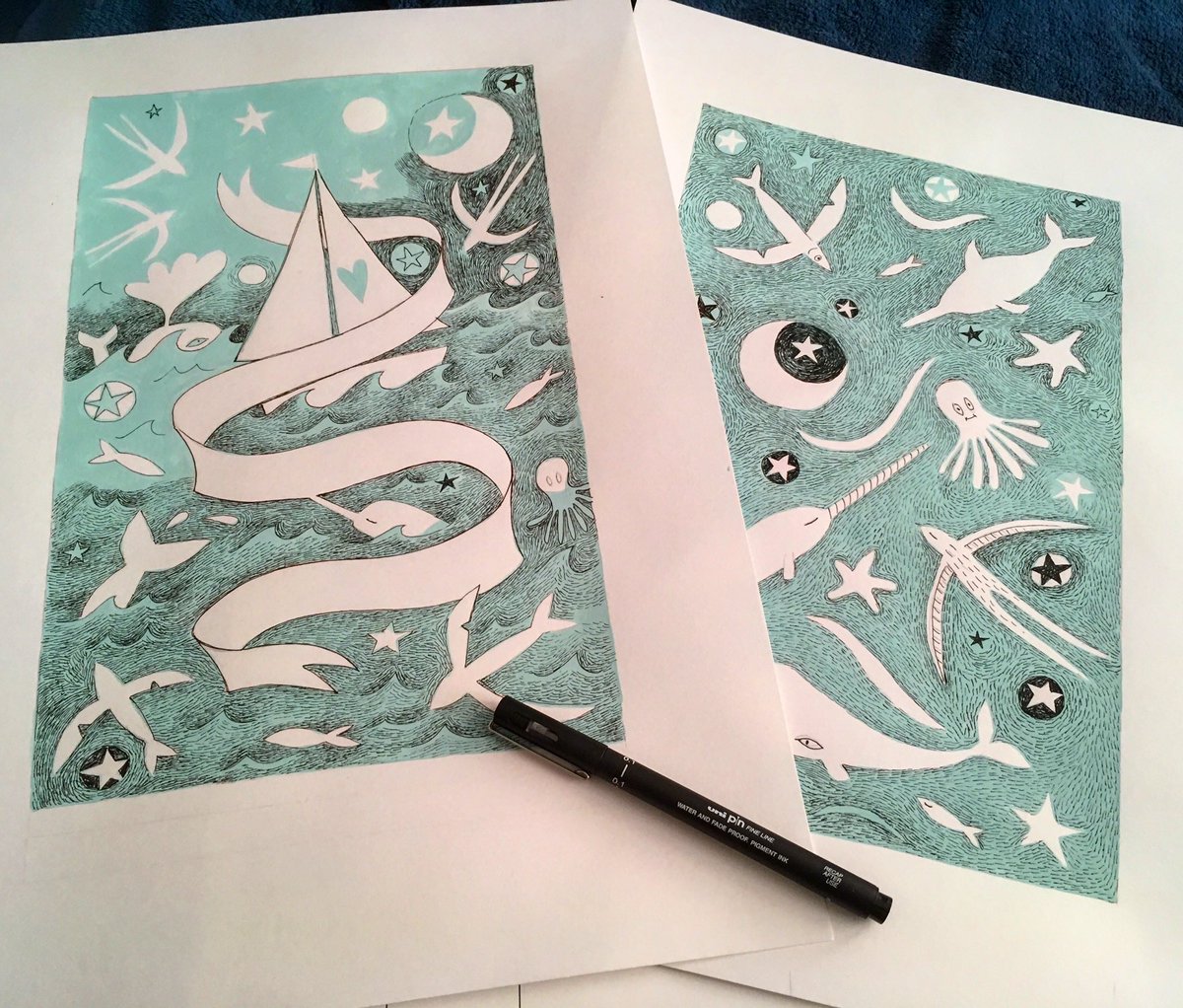 Latest progress on my first two tea towel designs. Finished soon and then off to the printers! #ukgifthour #ukgifthouram #illustratedhomewares #teatowels #makinglifeillustrated #