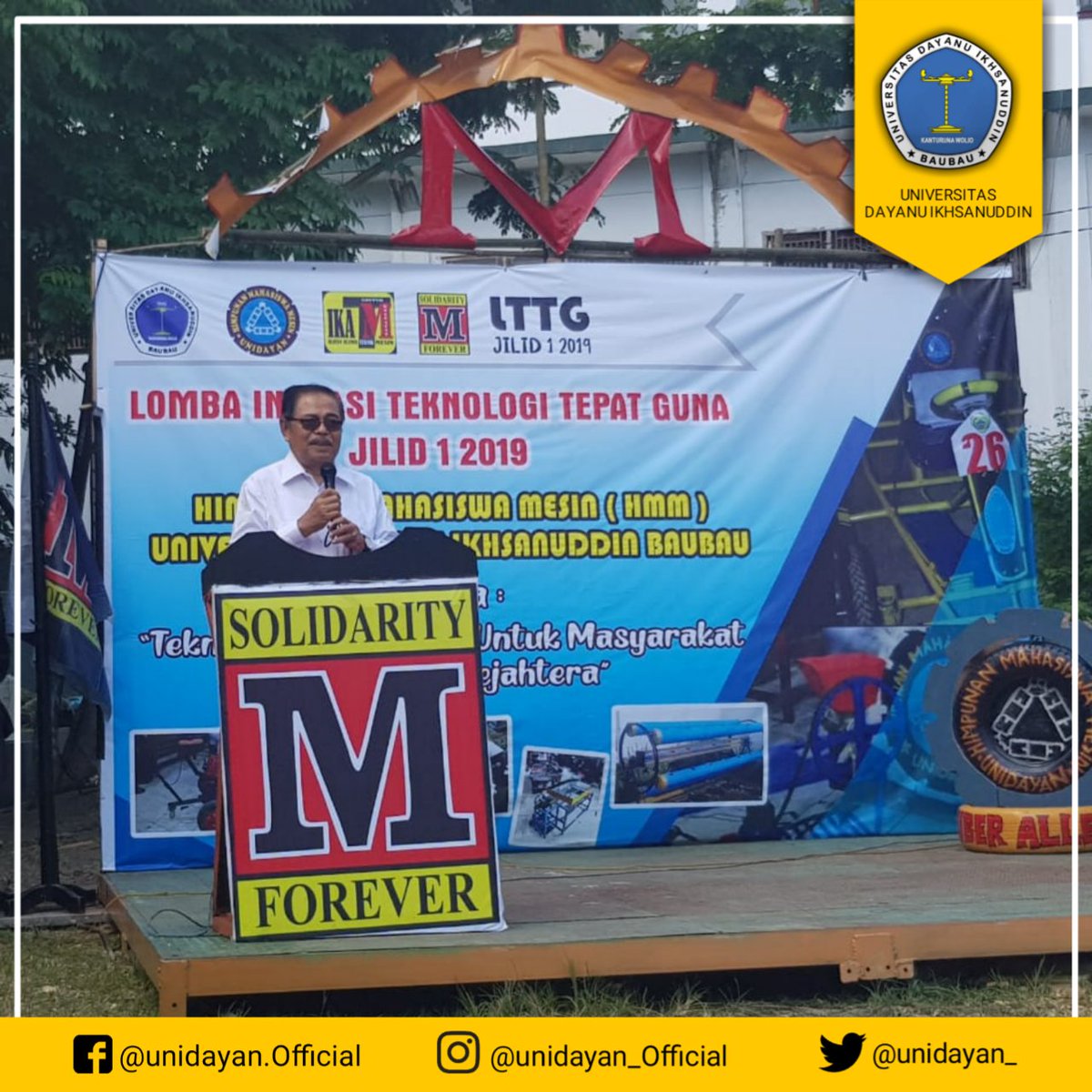 unidayan_'s tweet photo. LOMBA INOVASI TEKNOLOGI TEPAT GUNA
.
Kegiatan ini diselenggarakan oleh HIMPUNAN MAHASISWA TEKNIK MESIN UNIDAYAN.
dibuka langsung oleh Rektor UNIVERSITAS DHAYANU IKHSANUDDIN Bapak H. LM. Syamsul Qamar, M.T.
_ _ _ _ _ _ _ _ _ _
#Baubau
#Unidayan
#UnidayanBisa
#MahasiswaKreatif https://t.co/EuAdRAzhK7