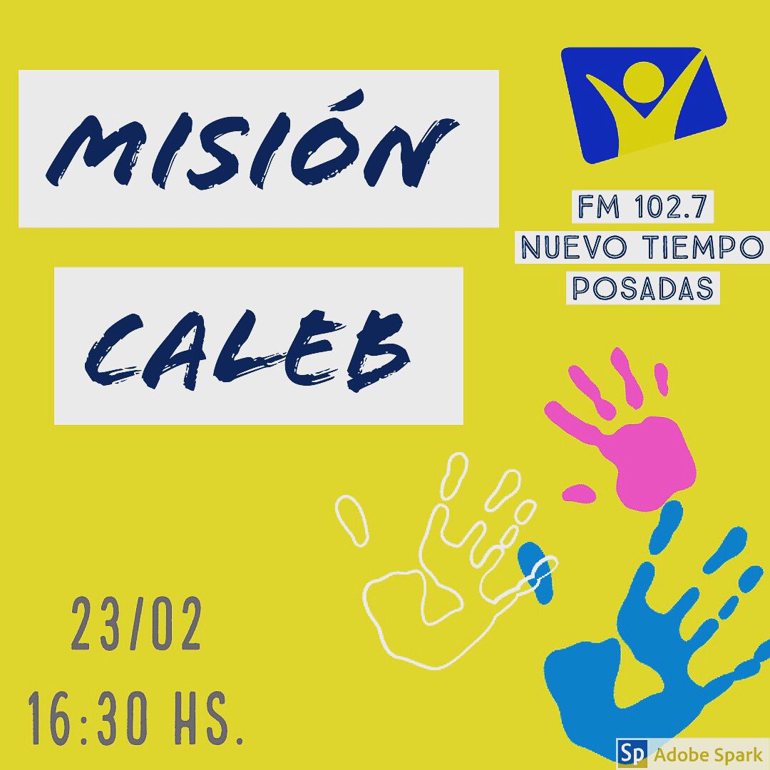 RadioNTPosadas's tweet photo. Estas invitado a escuchar nuestra transmisión especial de Tiempo Joven Temporada 2019 en la FM 102.7 Radio Nuevo Tiempo Posadas. 
23/02 a las 16:30 hs, mándanos tus mensajes al WhatsApp: 376 433 1953 y lo leeremos durante el programa. #NuevoTiempo #Caleb #MinisterioJoven https://t.co/qymA9mJxGP