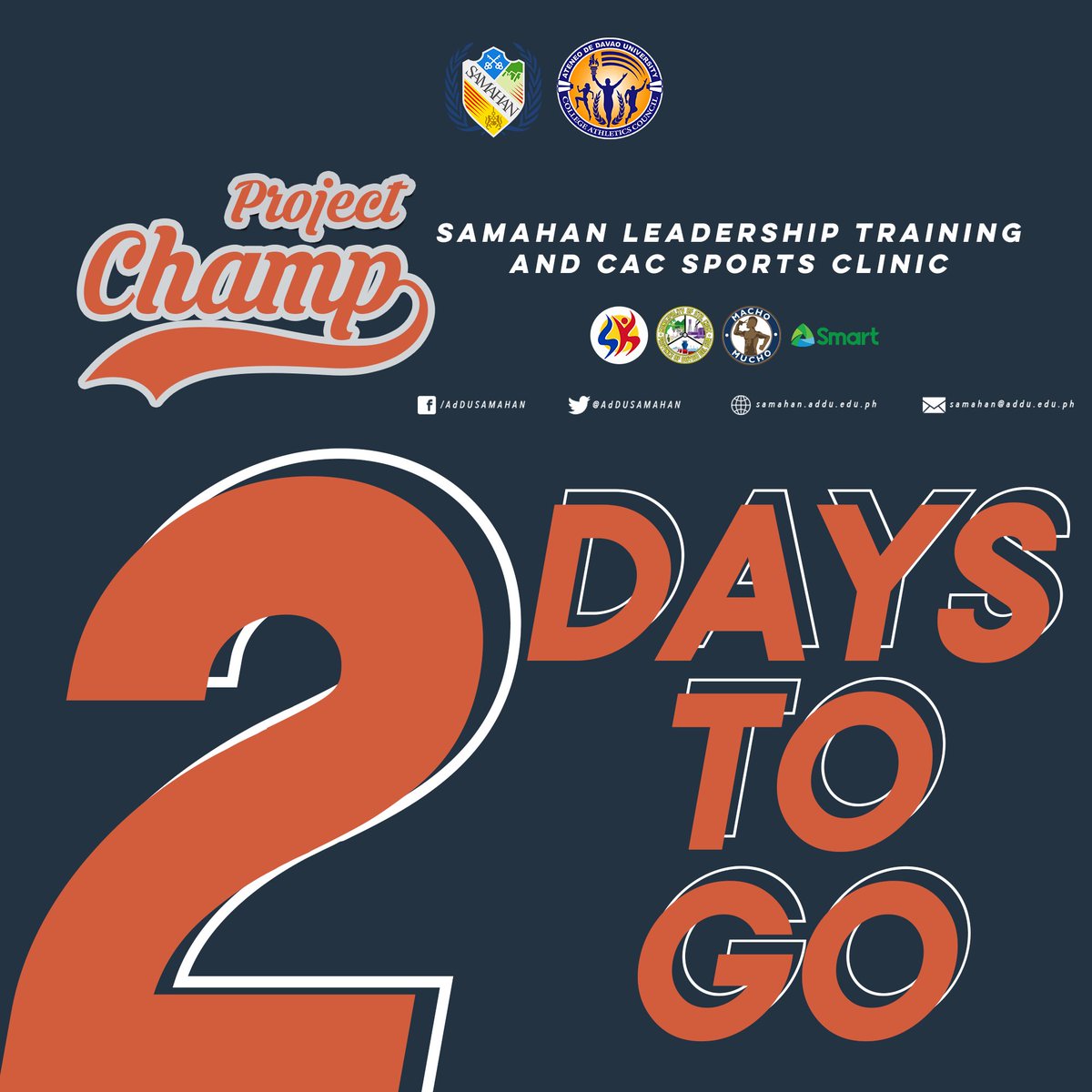 addusamahan's tweet image. 2 days to go before #ProjectCHAMP: SAMAHAN Leadership Training and CAC Sports Clinic!

February 25, 2019 | Monday | 8AM - 4PM | SCCES, Santa Cruz, Davao del Sur

Spread the love and teach them young! #SAMAHANOnwards