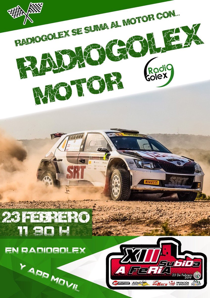radiogolex's tweet photo. 🔴 DIRECTO 

Ya estamos contando en Directo la XIII Subida a Feria en Radiogolex Motor 

🎧 APP Radiogolex 

🎧 https://t.co/BaRFldbVcP https://t.co/nF6KIWjZ6j