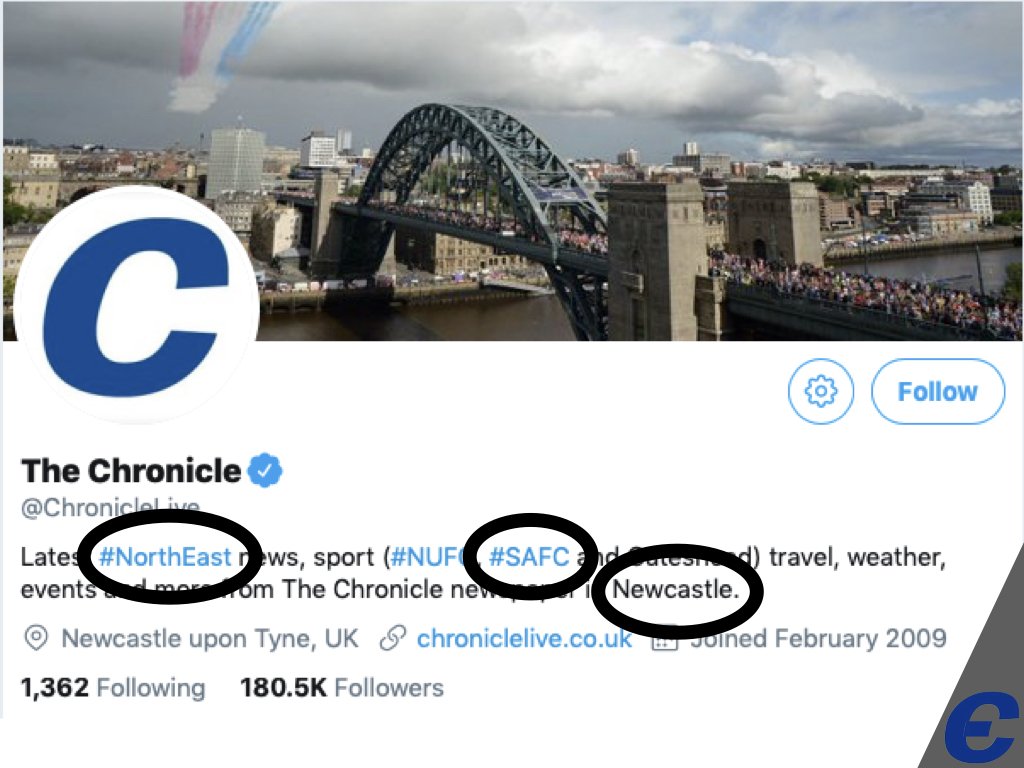 Before we begin... lets look at the account of ChronicleLive:

1 - North East
2 - SAFC
3 - Newcastle

We were never a North East paper, we shouldn't show SAFC news as they have their own paper and Newcastle should be Newcastle upon Tyne!

#BoycottTheChronicle