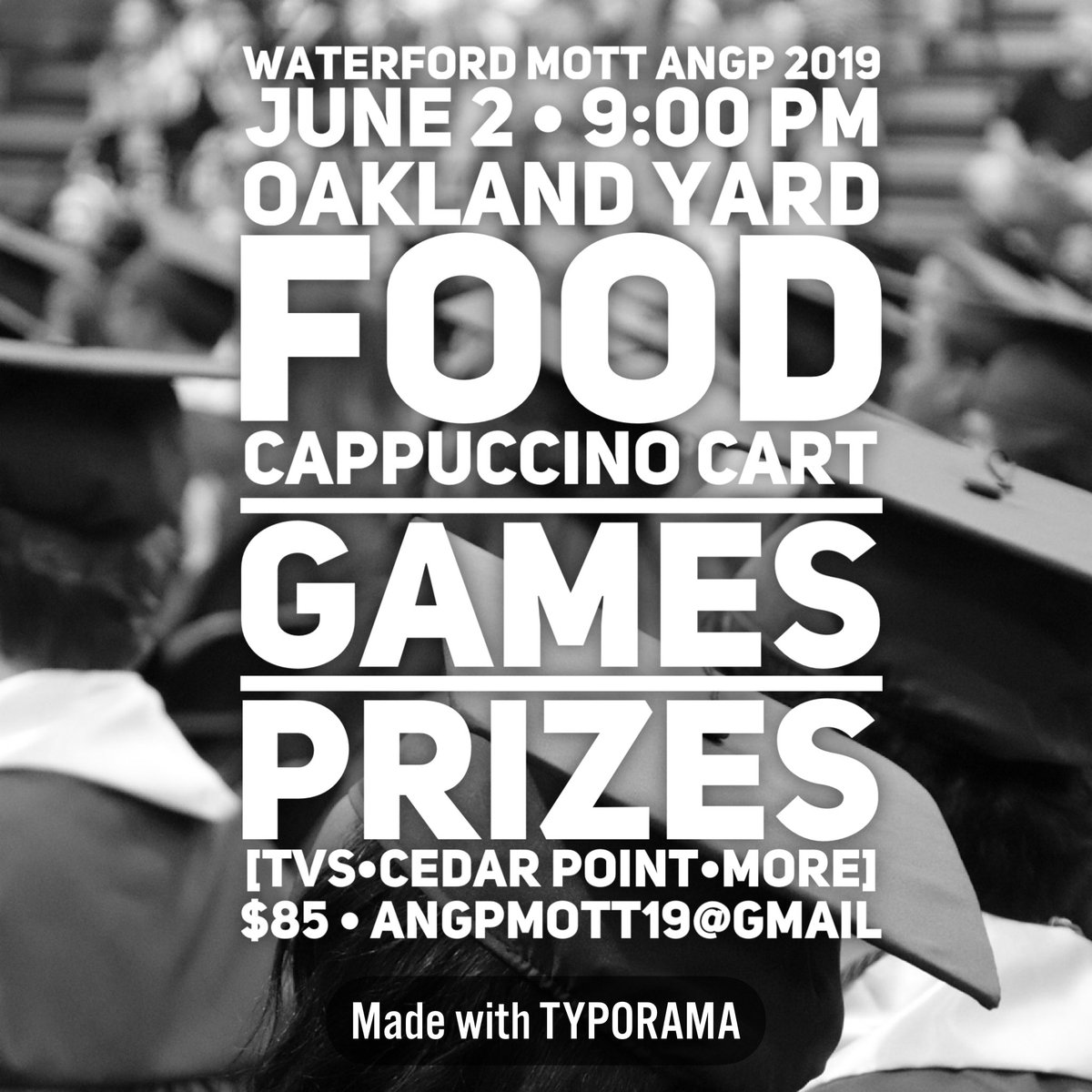 Noahcfuerst's tweet photo. Make sure you buy your ticket for the all night grad party on June 2nd!! Hurry up and get them while they're still only $85 https://t.co/A08RDJXGXu