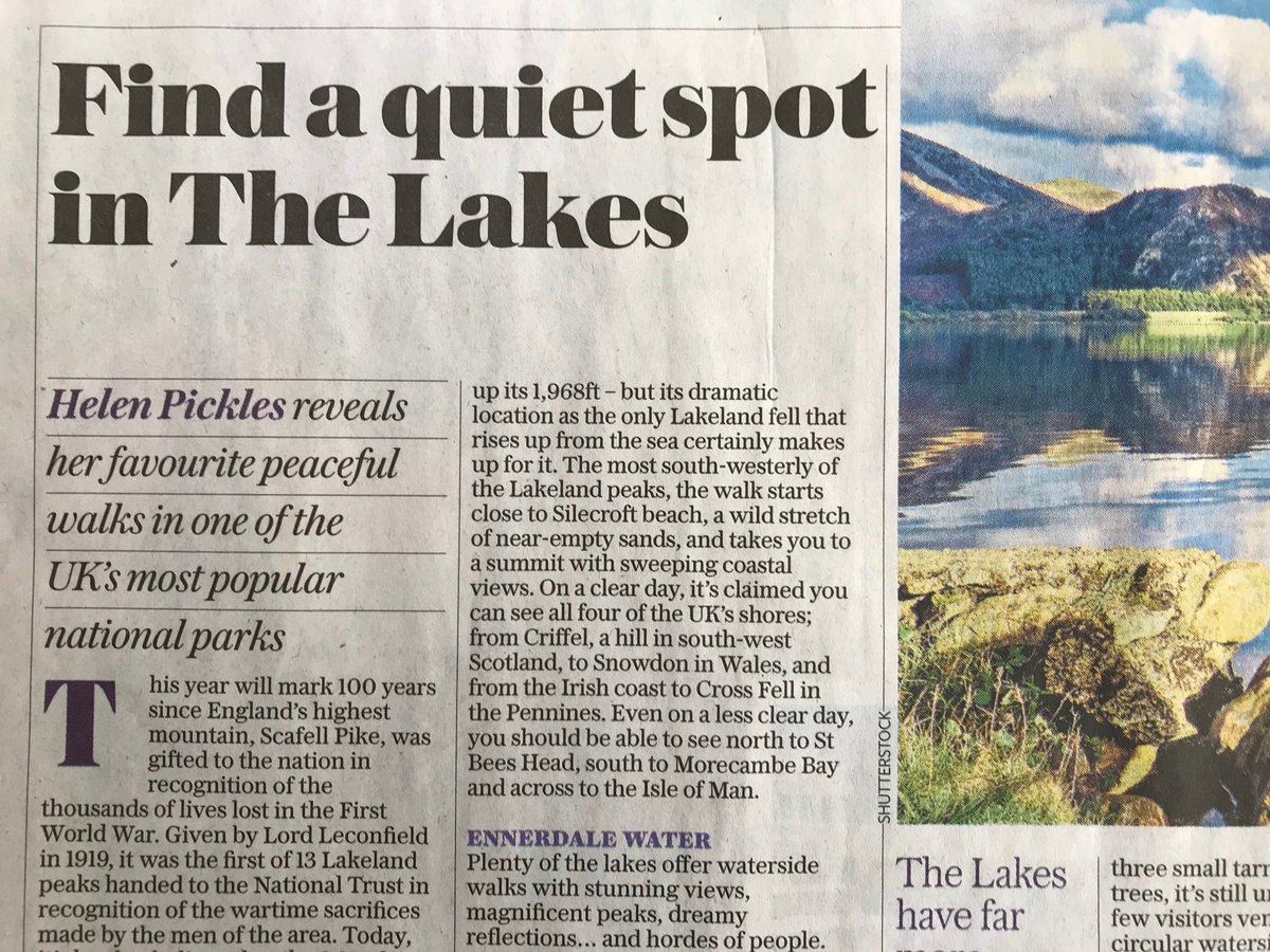 DymondGuides's tweet photo. Nice half page spread in ⁦@TelegraphTravel⁩ today about #walking in the #LakeDistrict #Cumbria. Good mention for ⁦@lenclume⁩ in #cartmel as well. ⁦@NotJustLakes⁩ ⁦@WindermereApp⁩ ⁦@FeatureCumbria⁩ ⁦@simon_rogan⁩ ⁦@Rogan_and_Co⁩ https://t.co/9JvZCyFGuj