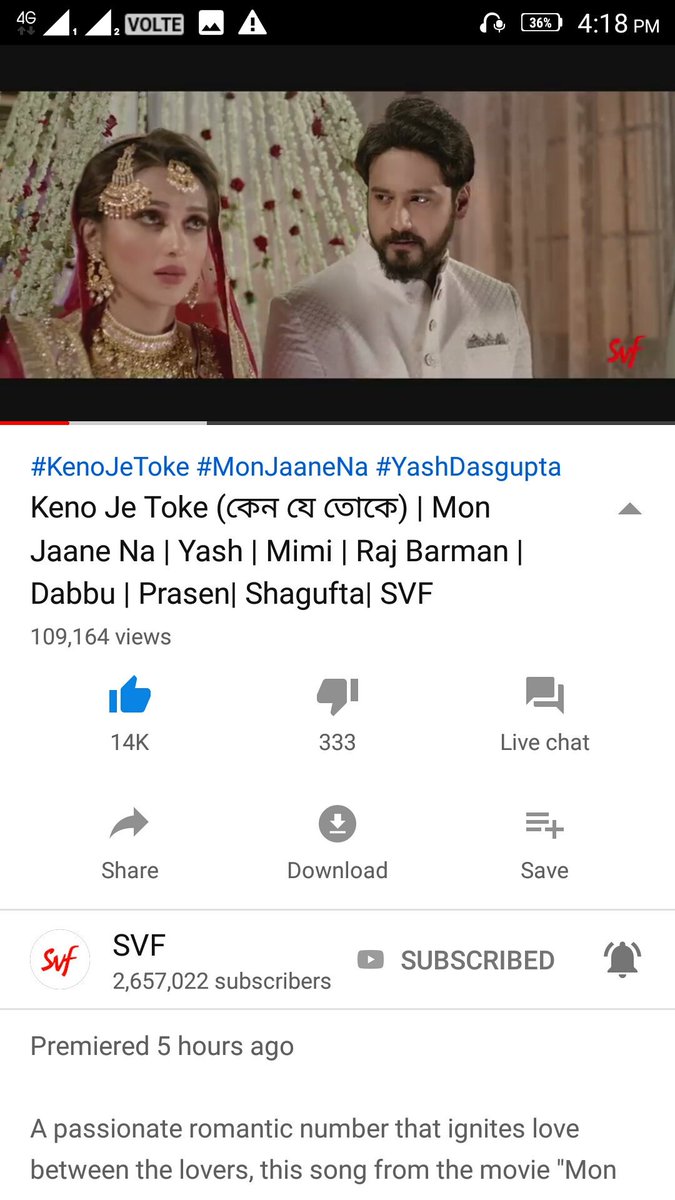 PradhanPuu's tweet photo. #KenoJeToke from #MonJaaneNa 
1M views complete 😁💃💃💃
@Yash_Dasgupta @mimichakraborty @YashhD_FC @mimi_cfanclub https://t.co/FQ3igO8MjJ