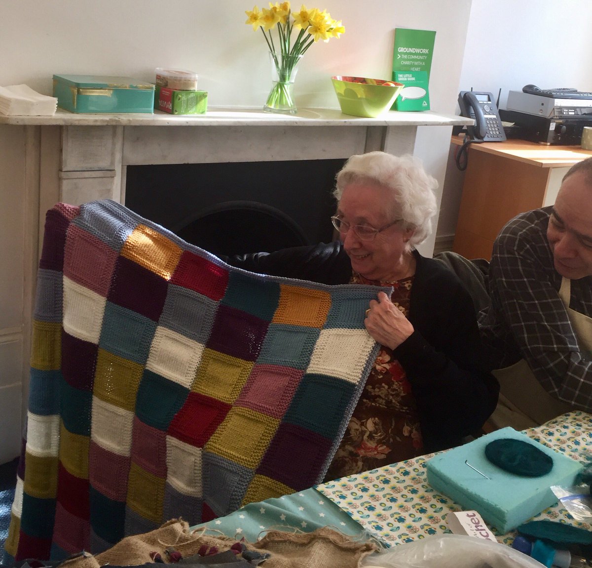 N1Clare's tweet photo. Incredible crafting occurring at #silverliningshackney , tears of laughter this week, fantastic humans, so many stories #reducingsocialisolation and incredible gifts being created at the same time @GroundworkLON #hackney https://t.co/i6SIgDH3Z9