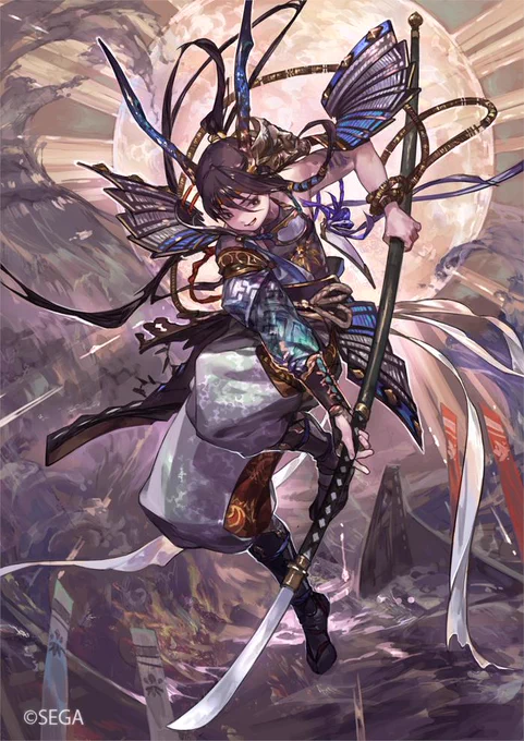こちらは戦国大戦TCGで描かせていただいた、林秀貞と源義経の八艘跳びですね。
風間さんデザインの林さんで、こちらも幸村と同様、凄く大変な一枚でした笑
林さんは描きあがったのが丁度2年前くらいなのでそんなに昔ではないですが、懐かしい。 