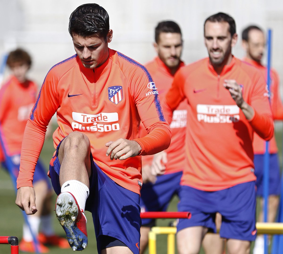 Morata, durante el último entrenamiento.