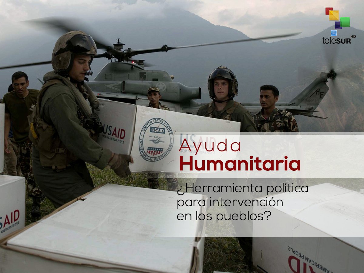 teleSURtv's tweet photo. La ayuda humanitaria ha sido utilizada históricamente como herramienta política

Actualmente #EEUU🇺🇸 busca prestar "asistencia" a #Venezuela🇻🇪 al tiempo que refuerza su bloqueo financiero

¿Amparo al pueblo venezolano o instrumento político ventajista? https://t.co/EfgbFr4VCa https://t.co/j4EUWNRUgS
