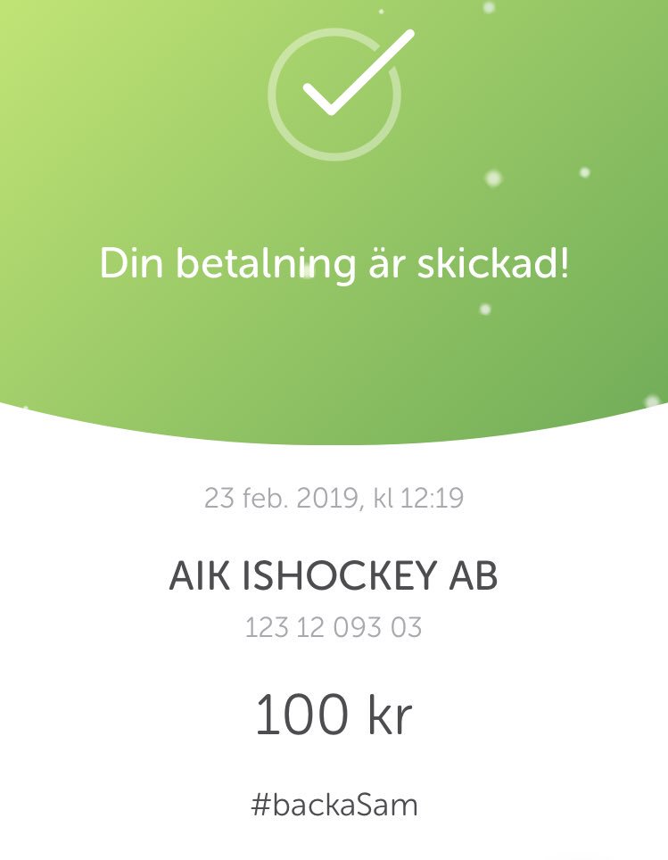 L69's tweet photo. Ingen kan göra allt men alla kan göra något! Självklart backar vi SAM 🖤💛🖤💛👊🏽 #backaSam
Swisha du med! Pengarna går direkt till @AIKishockey
Swish: 123 120 93 03 https://t.co/kfVduQbEZ8