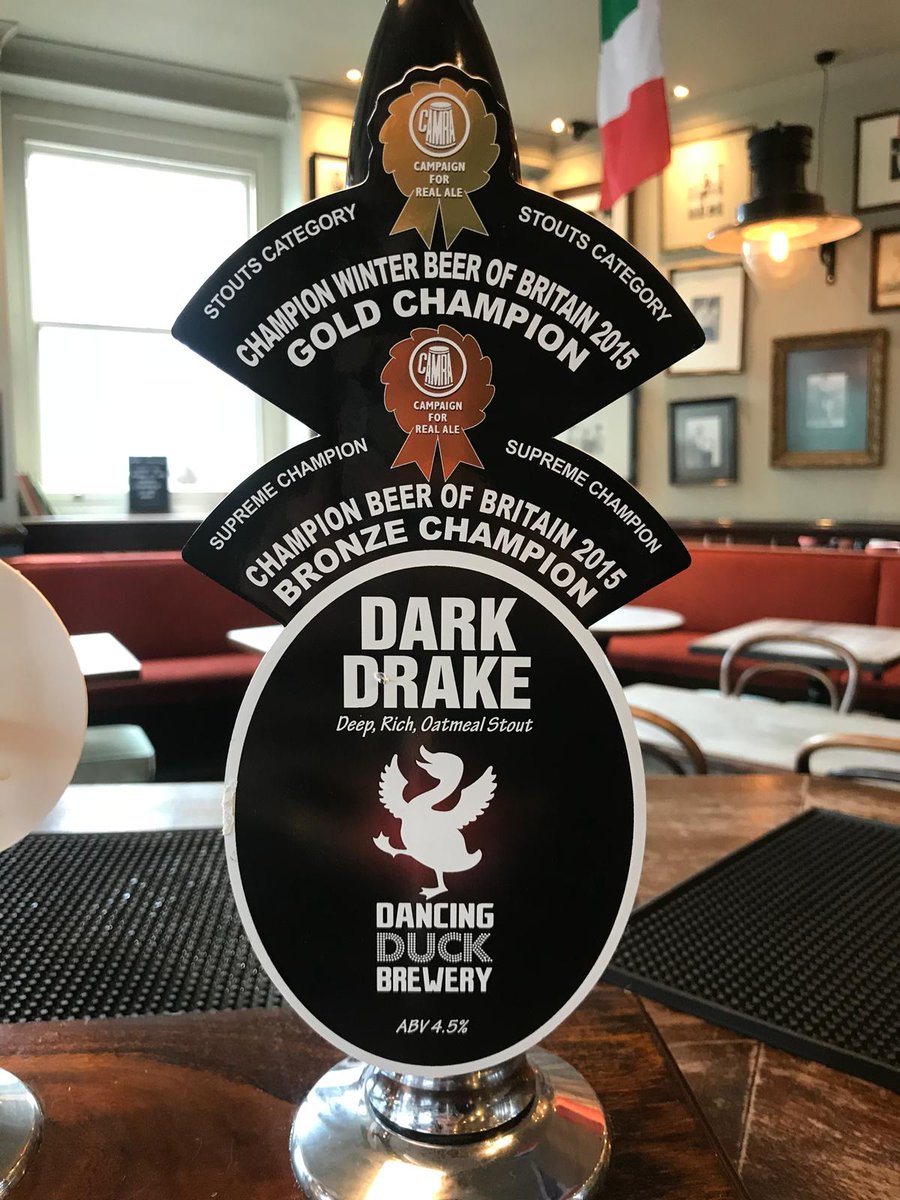 TheRingBar's tweet photo. On tap now - #darkdrake @dancingduckbeer Delicious malty, caramel and liquorice flavourscombine wonderfully in a smooth drinking velvety, oatmeal stout with a freshly roasted coffee and toffee finish. https://t.co/iTMS4oHGhT