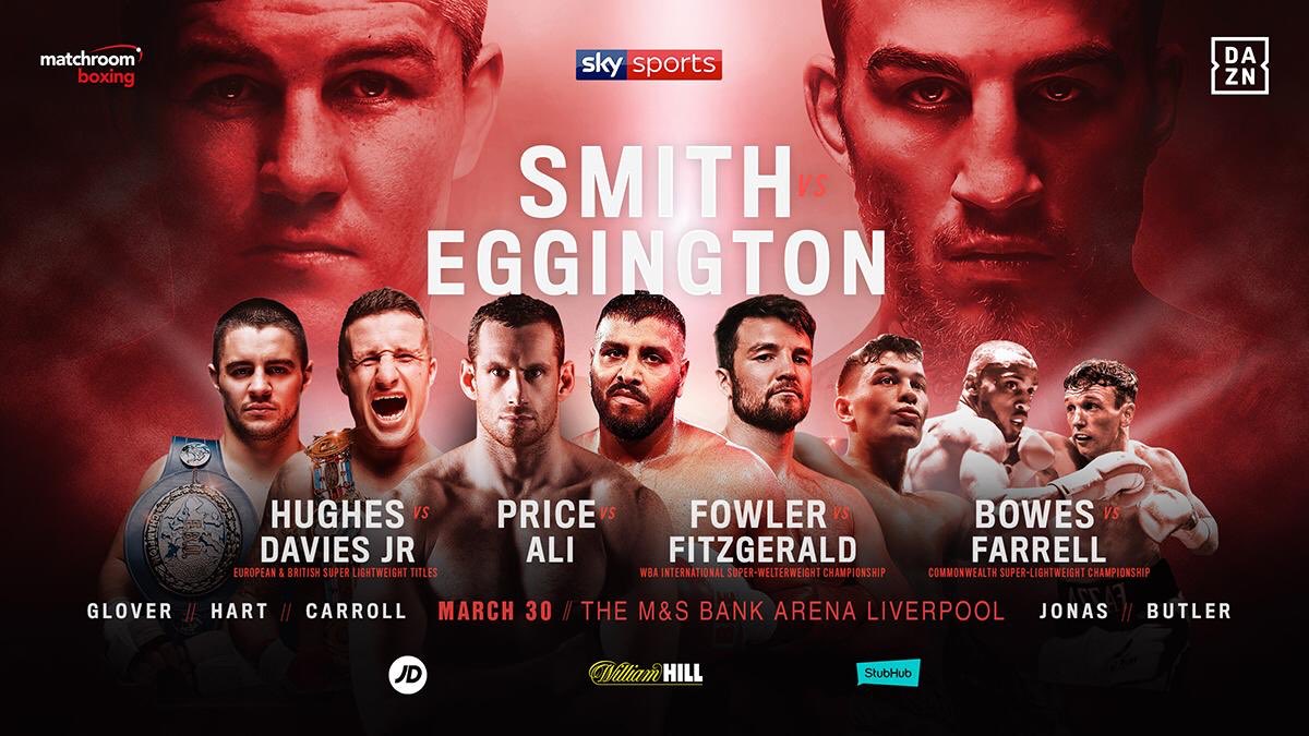 5️⃣ WEEKS TO GO!

Tickets flying for a big night <a href="/MandSBankArena/">M&S Bank Arena Liverpool</a> 💥

<a href="/LiamBeefySmith/">Liam Smith</a> <a href="/eggington_sam/">Sam Eggington</a> <a href="/afowler06/">Anthony Fowler</a> <a href="/Scottfitz91/">Scott Fitzgerald</a> <a href="/DavidPrice_1/">David Price</a> <a href="/RobbieDaviesJr/">Robbie Davies Jr</a> <a href="/joehughesboxing/">Joe Hughes</a> <a href="/TomFarrell89/">Tom Farrell</a> @CraigGloverBox @1PaulButler <a href="/TashaJonas/">Natasha Jonas</a> &amp; more!