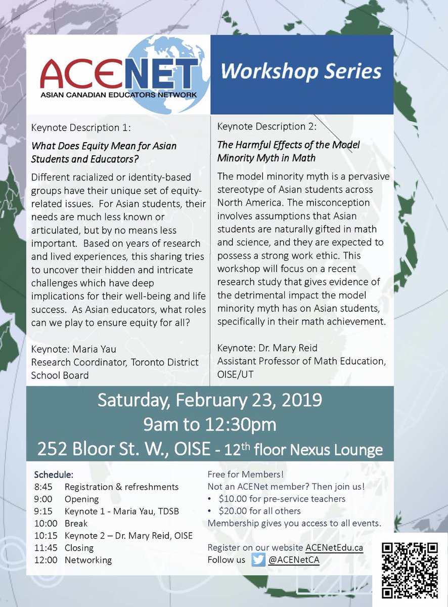 ACENetCA's tweet photo. Looking forward to #informative, #evidence based workshops led by #MariaYau & @DrMaryReid to promote #AsianStudent engagement & deconstructing the dangers of Asian Model Minority Myth. https://t.co/rNXF0D0e9e