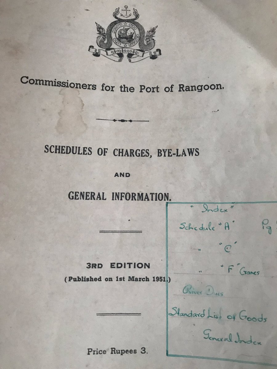 Frodo1977's tweet photo. I am pretty sure @KhaingSuLwin will like this 1951 edition of Commissioners for the Port of #Rangoon #waterMM #WaterLibrary #PortDevelopment #TWA19 https://t.co/EpQKMyWNV5